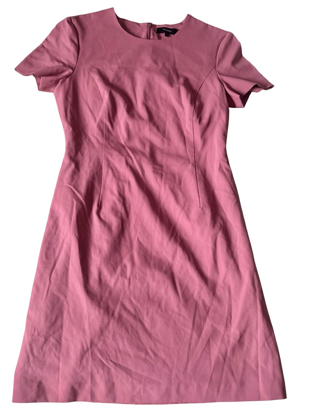 Theory Women’s Dusty Rose Good Wool Sleeveless Fitted Sheath Dress Size 2